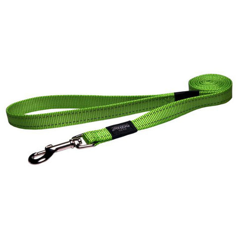 Rogz Side Release Dog Collar - Utility with Reflective Stitching - Lime - Various Sizes