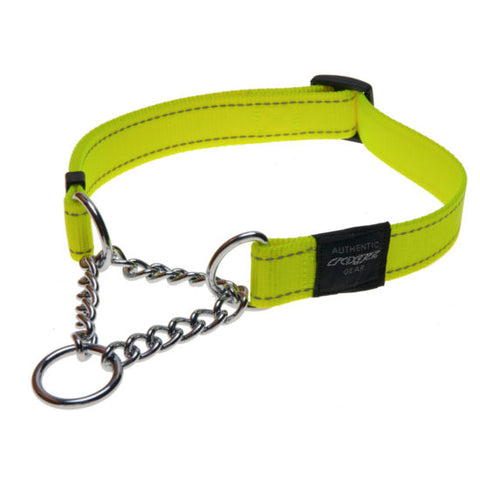 Rogz Obedience Half-Check Collar Utility with Reflective Stitching - Orange - Various Sizes
