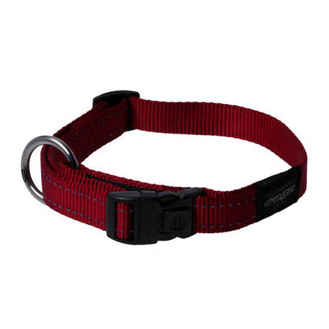 Rogz Obedience Half-Check Collar Utility with Reflective Stitching - Black - Various Sizes