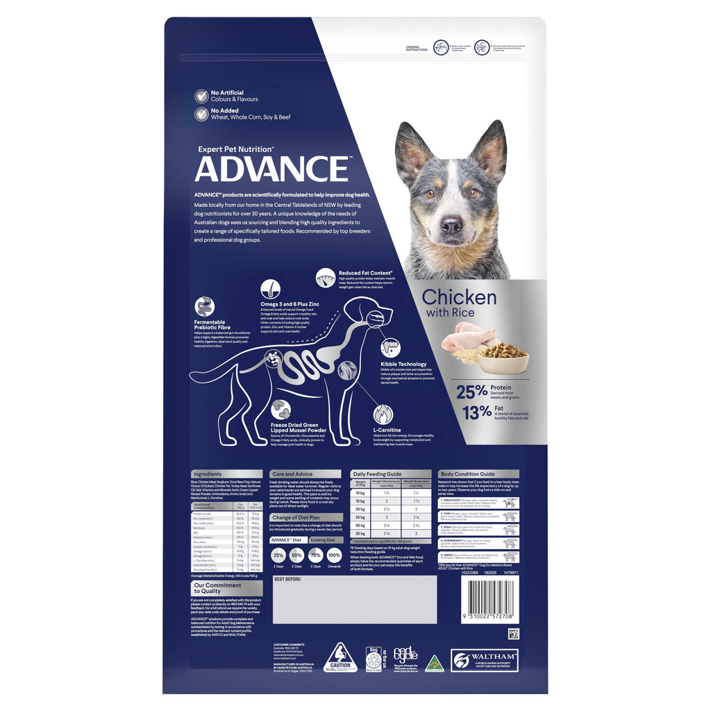 Advance Adult Dog Weight Control All Breed Dry Food - Chicken