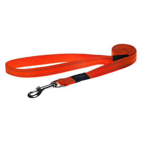 Rogz Long Fixed Utility Lead with Reflective Stitching - Dayglo - Various Sizes