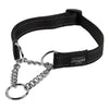Rogz Obedience Half-Check Collar Utility with Reflective Stitching - Black - Various Sizes