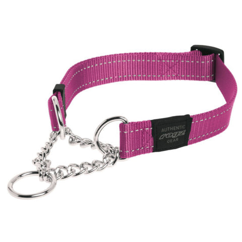 Rogz Side Release Dog Collar - Utility with Reflective Stitching - Purple - Various Sizes