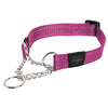 Rogz Obedience Half-Check Collar Utility with Reflective Stitching - Pink - Various Sizes