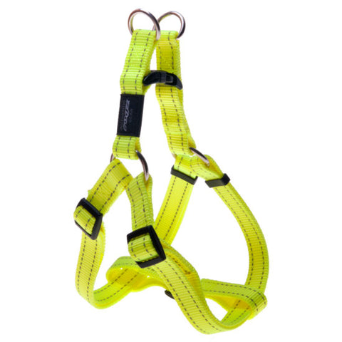 Rogz Obedience Half-Check Collar Utility with Reflective Stitching - Lime - Various Sizes