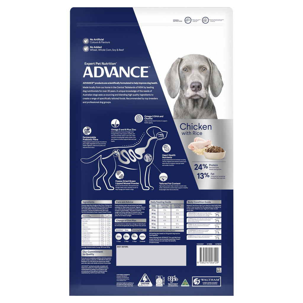 ADVANCE™ Mature Large+ Breed Dry Dog Food - Chicken 15kg