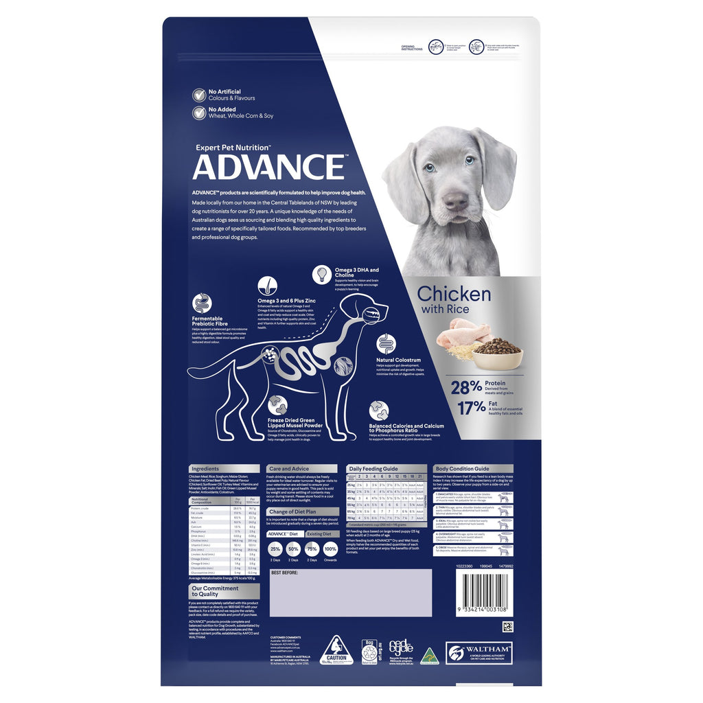 Advance Puppy Plus Growth Large Breed Dry Food - Chicken