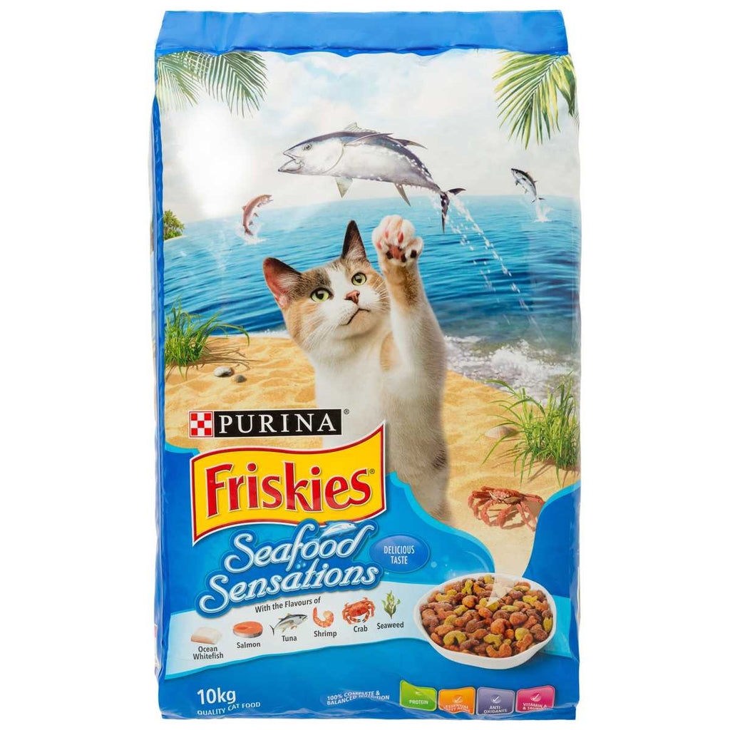 Friskies Adult Cat Dry Food - Salmon, Tuna, Prawn & Sardine